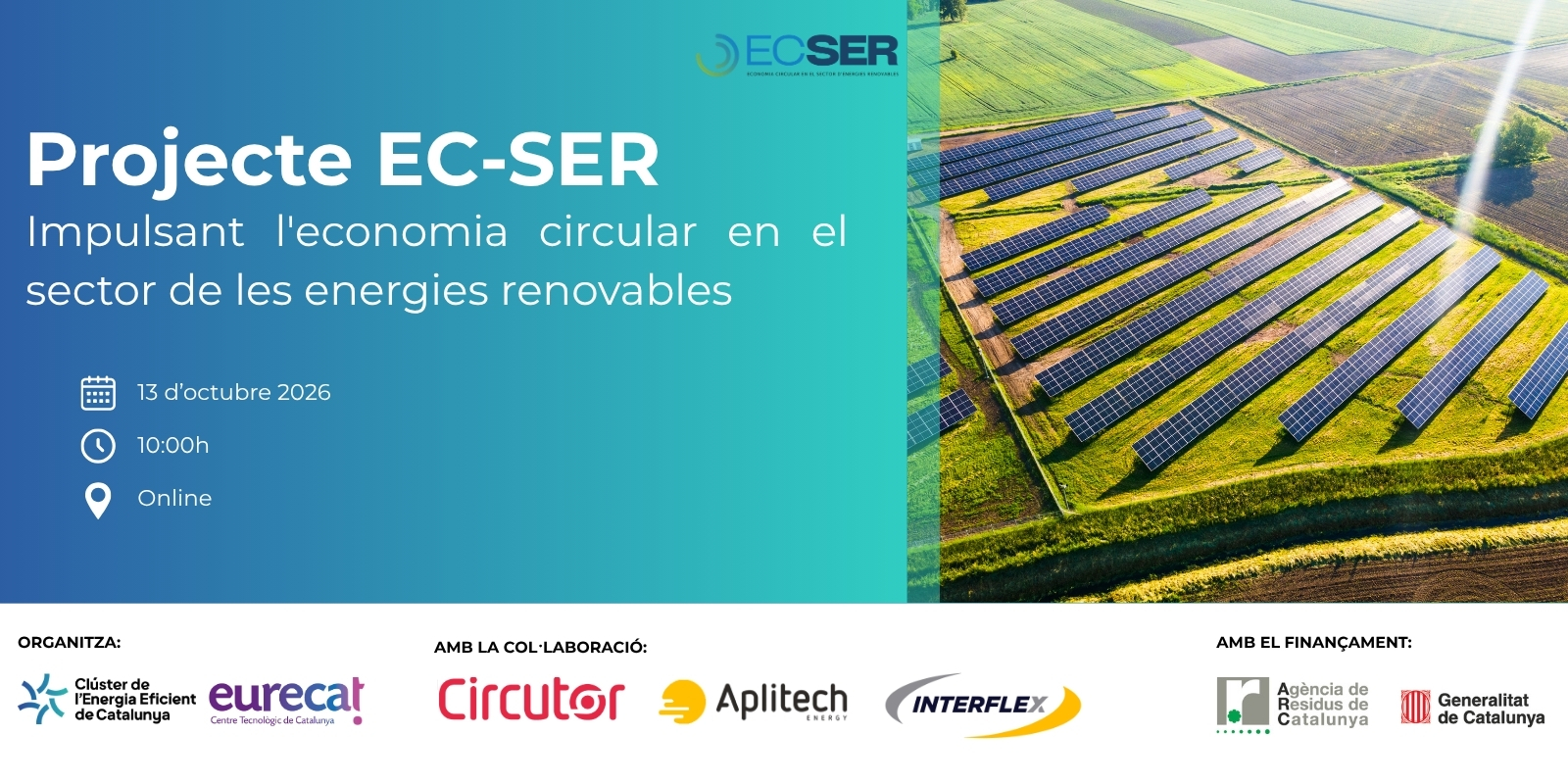 Jornada final del projecte EC-SER: Impulsant l'economia circular en el sector de les energies renovables (Online)