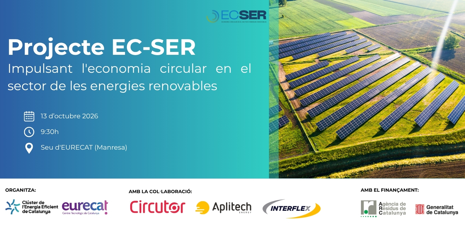 Jornada final del projecte EC-SER: Impulsant l'economia circular en el sector de les energies renovables