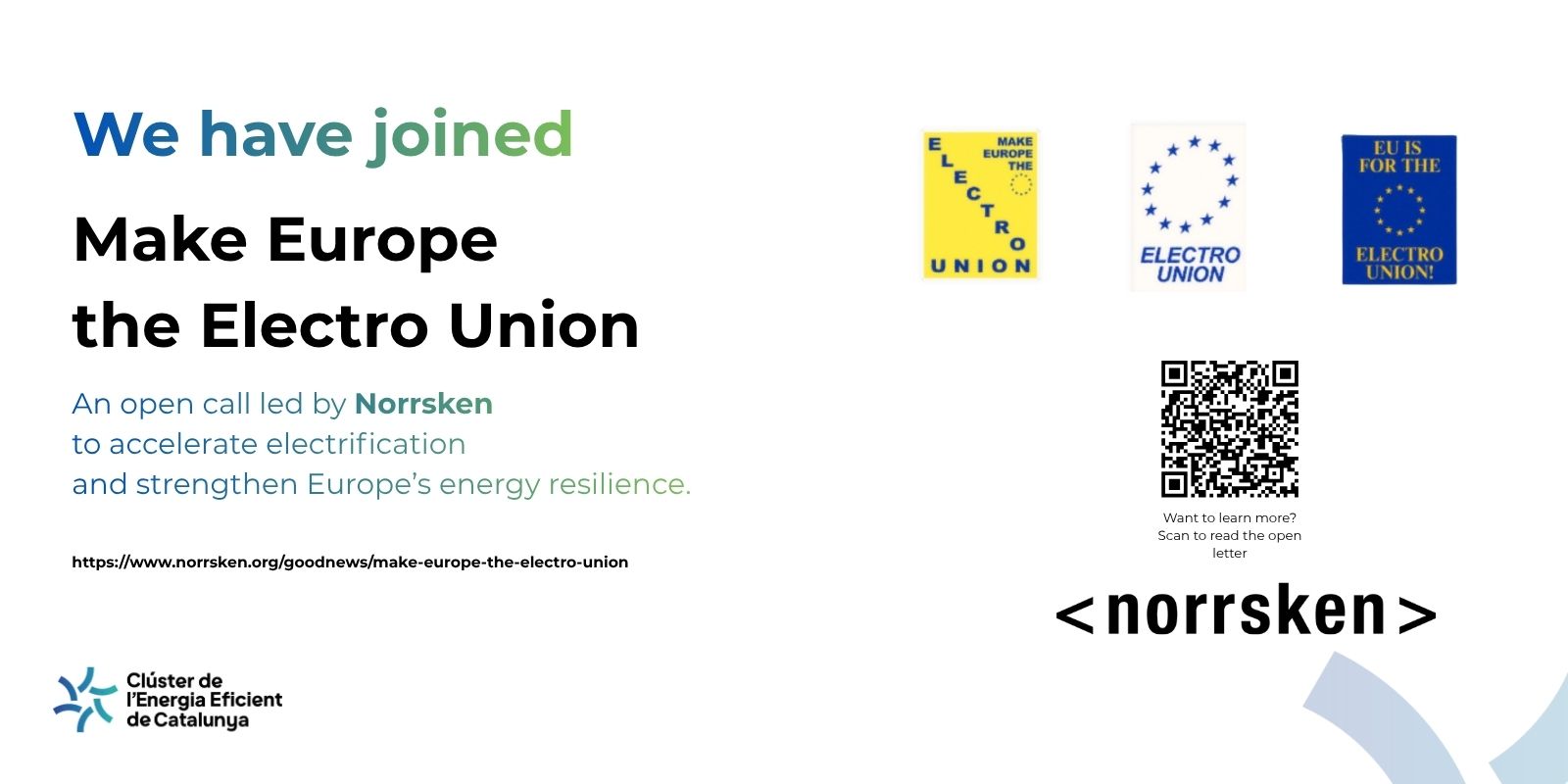 Ens sumem a Make Europe the Electro Union per impulsar l'electrificació d'Europa
