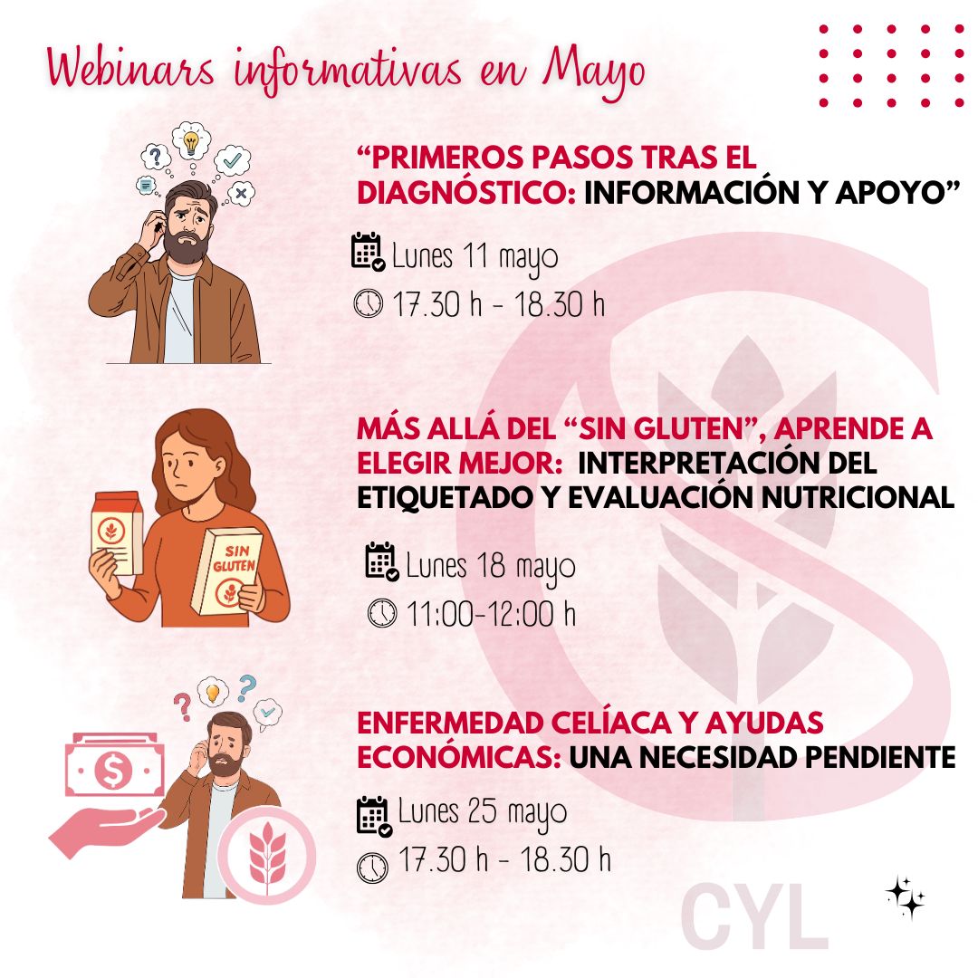 ACECALE impulsa un ciclo de webinars informativos en mayo para acompañar al colectivo celíaco