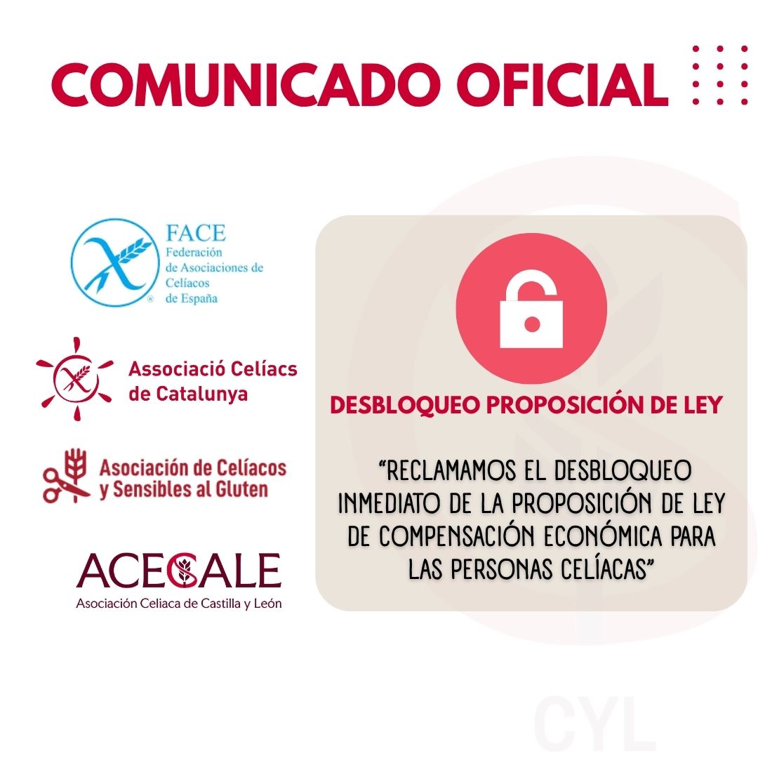 La Proposición de Ley de compensación económica para las personas celíacas acumula 22 prórrogas y sigue bloqueada más de siete meses después de su aprobación por el Congreso