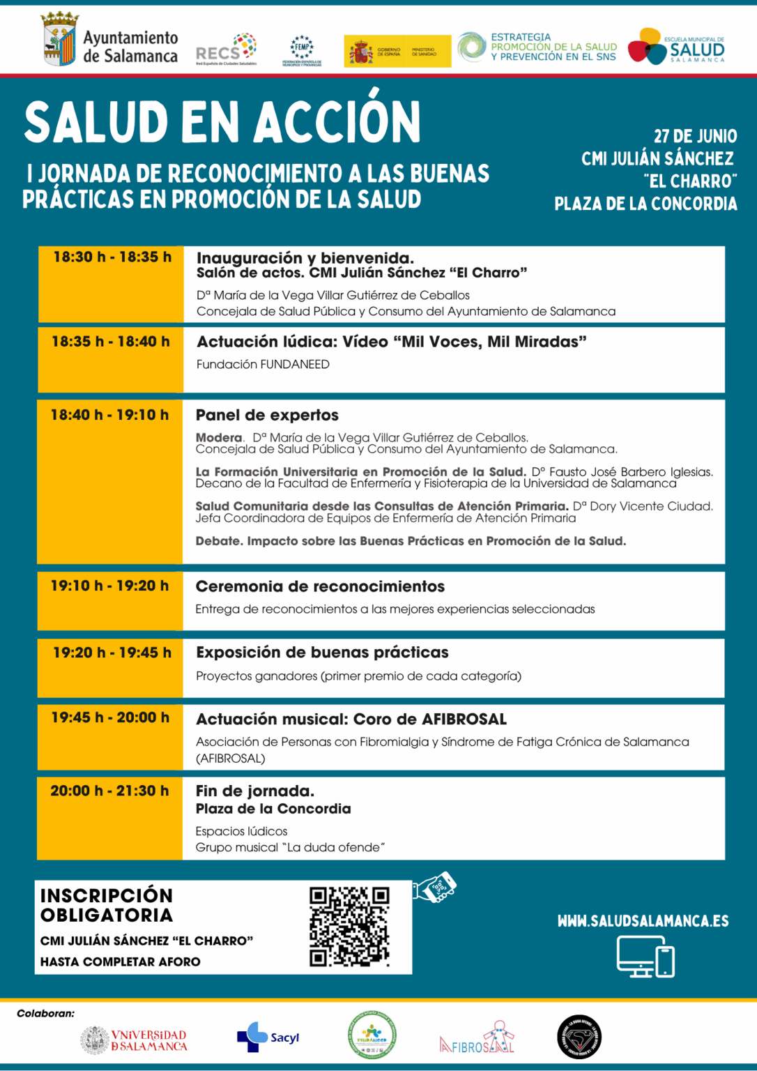Recibimos el Reconocimiento a las Buenas Practicas en Promoción de la Salud por el Ayto. de Salamanca.