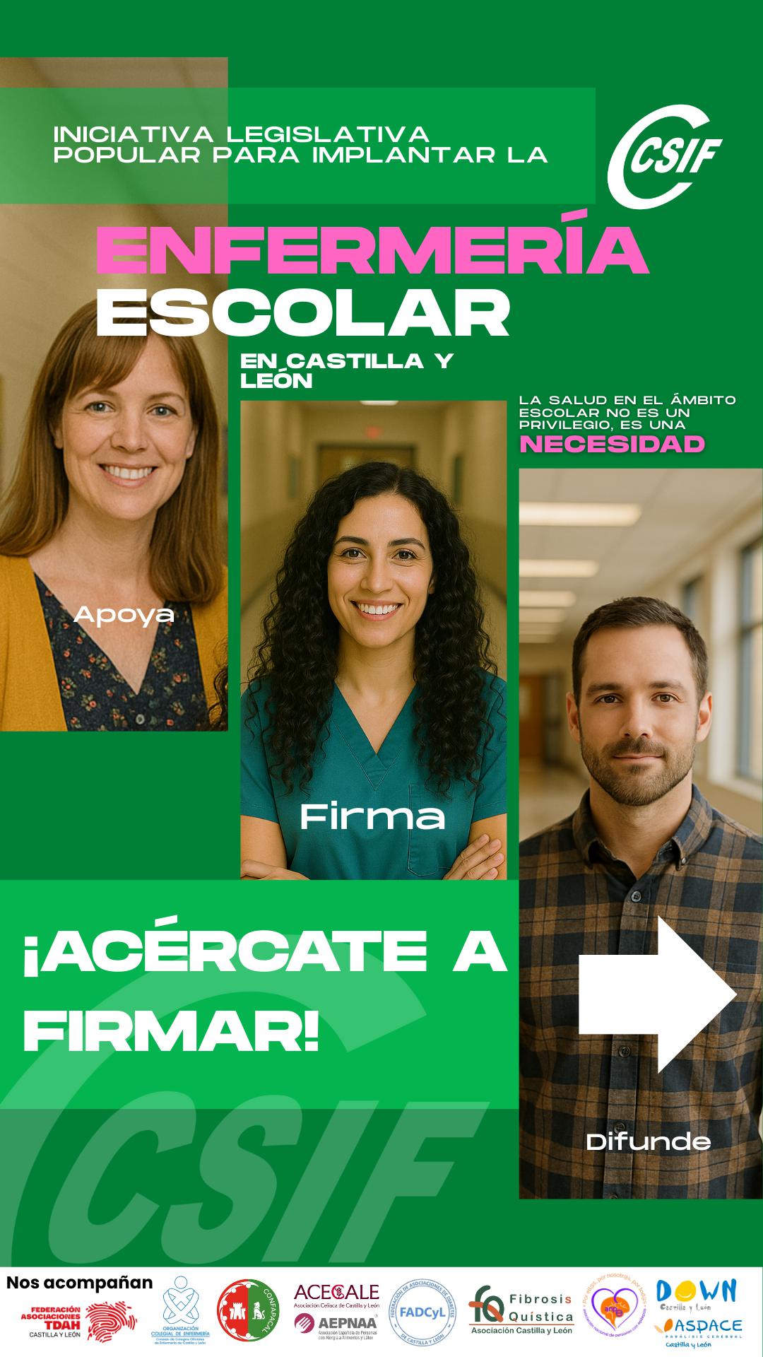 Campaña de recogida de firmas por la  Ley de Enfermería Escolar