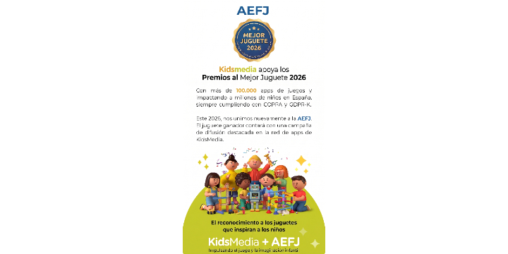 KidsMedia renueva su compromiso con los galardones al Mejor Juguete 2026