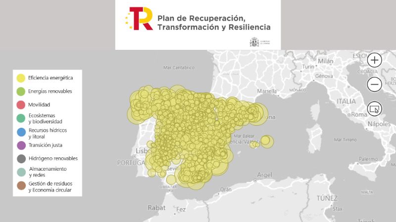 Una web muestra los proyectos de eficiencia energética financiados con Fondos de Recuperación