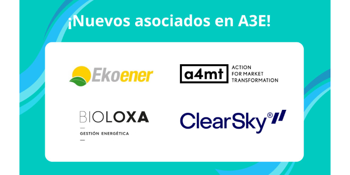 A3E da la bienvenida a EKOENER, A4MT, Bioloxa y ClearSky Carbono como nuevos asociados