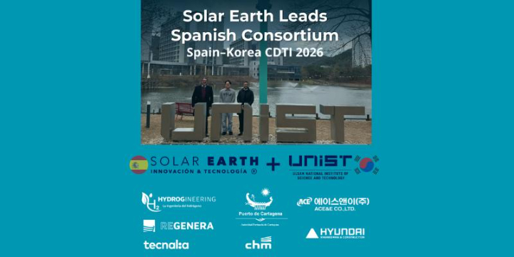 Solar Earth lidera un consorcio España–Corea para desarrollar hidrógeno verde en infraestructuras portuarias