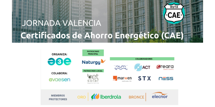 La Ruta CAE llega a Valencia para divulgar los Certificados de Ahorro Energético ¡plazas limitadas!
