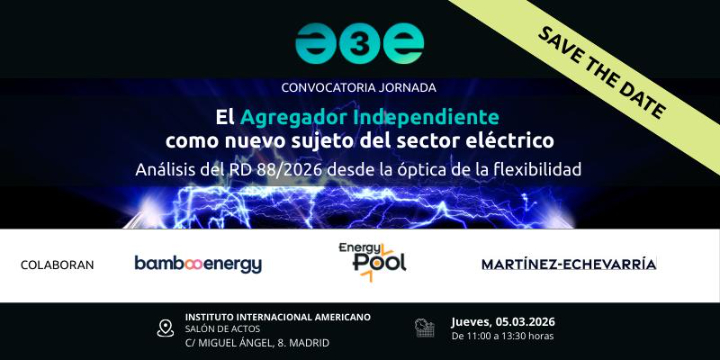 Organizamos la jornada: "El Agregador Independiente como nuevo sujeto del sector eléctrico", con Bamboo Energy, EnergyPool y Martínez Echevarria
