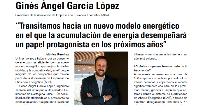 La revista Técnica Industrial entrevista a Ginés Ángel García, presidente de A3E