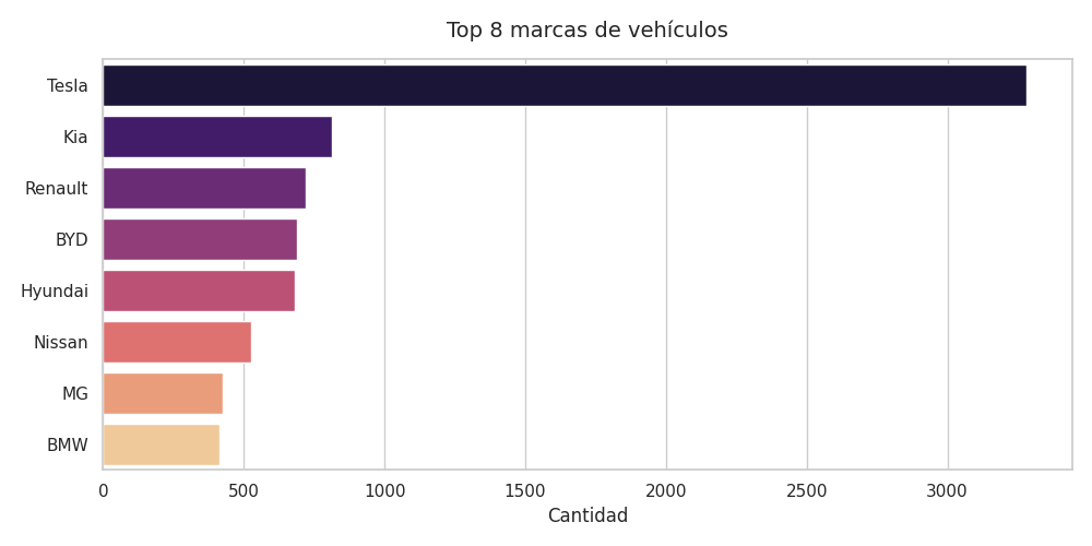 Marcas de vehículos más presentes entre los socios de AUVE, con Tesla como líder destacada.