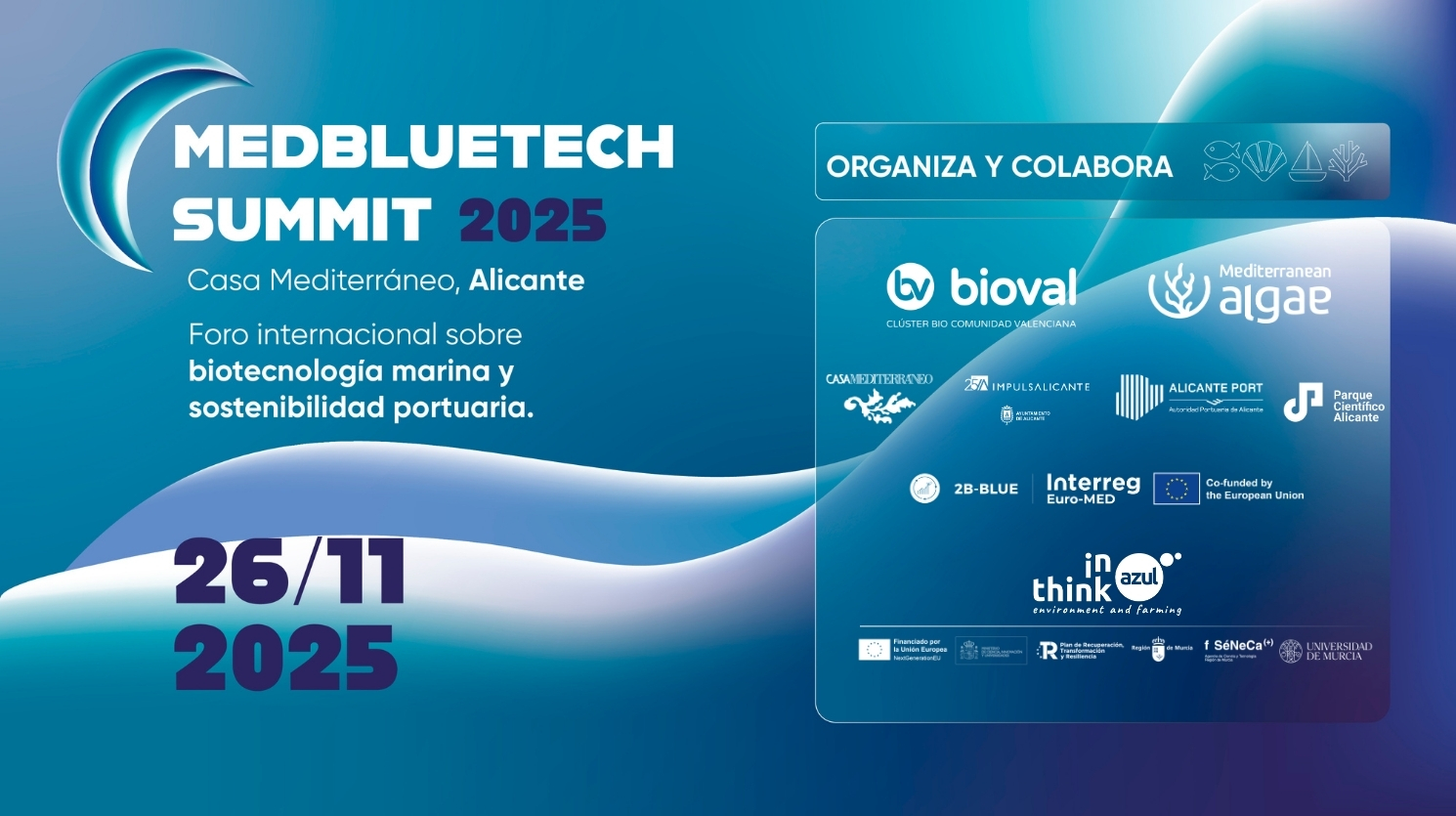 Alicante será sede del MedBlueTech Summit 2025: el foro internacional sobre biotecnología marina y sostenibilidad portuaria