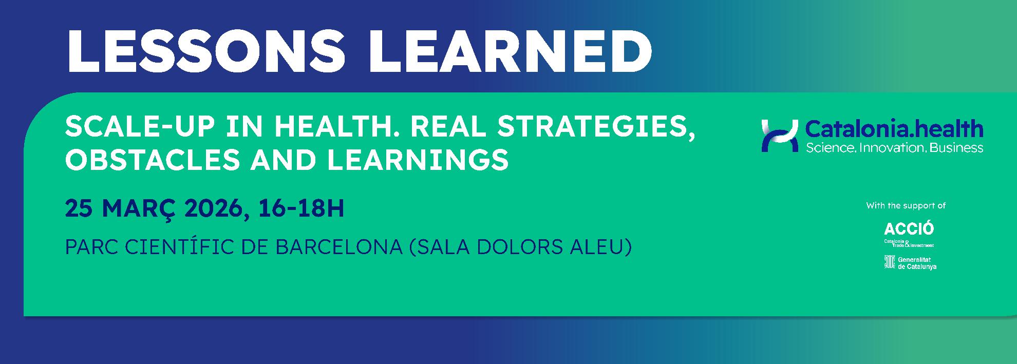 Lessons Learned: Scale-up en salut. Inscriu-te!