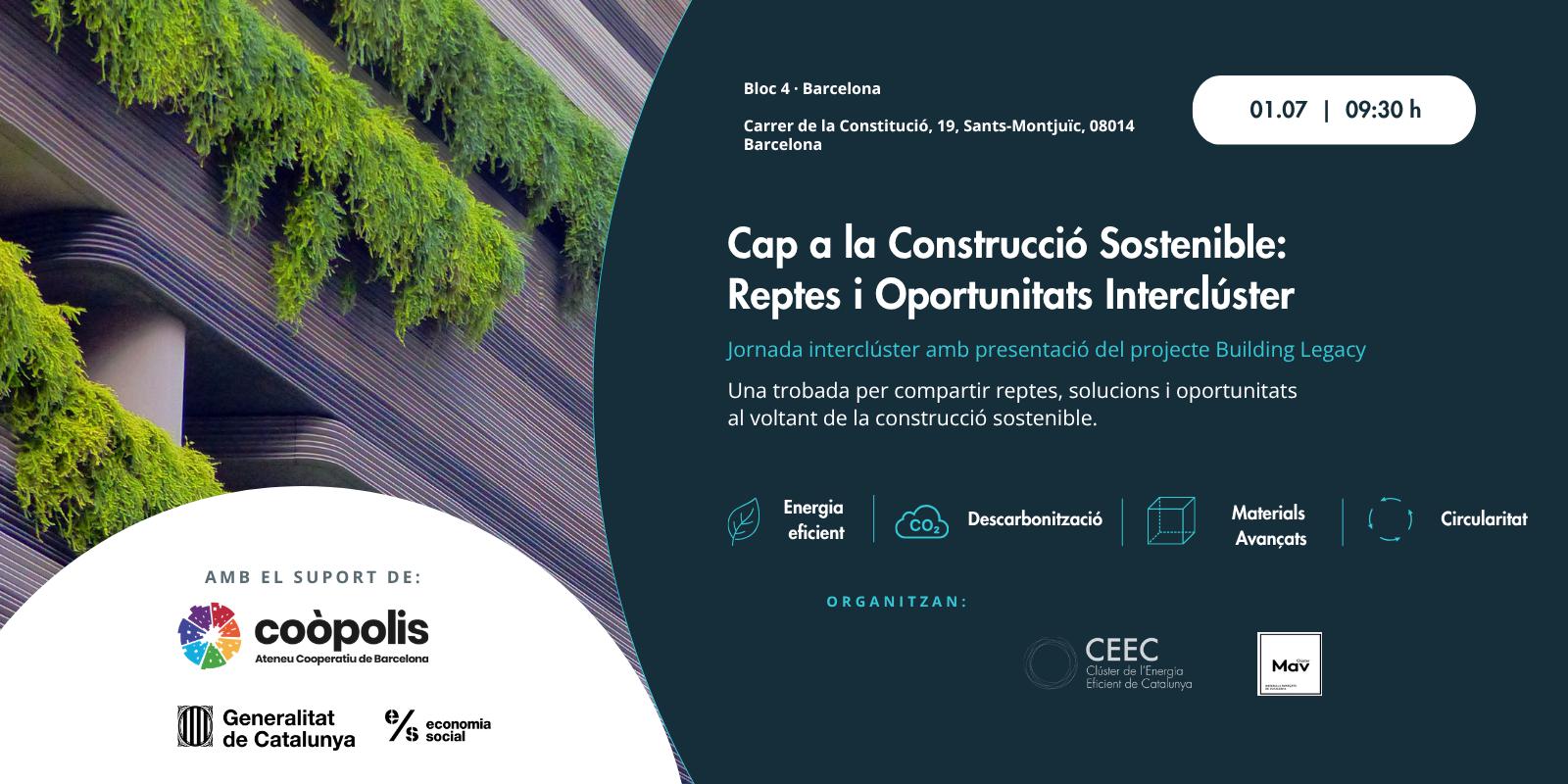 JORNADA INTERCLÚSTER | Construcció sostenible: estat actual i perspectives
