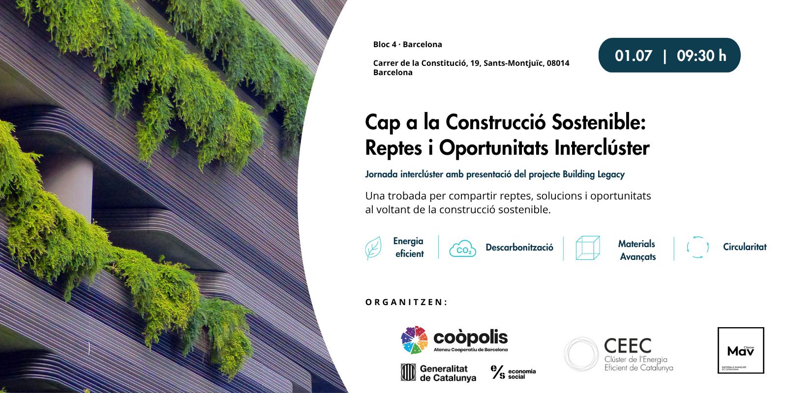 JORNADA INTERCLÚSTER | Construcció sostenible: estat actual i perspectives