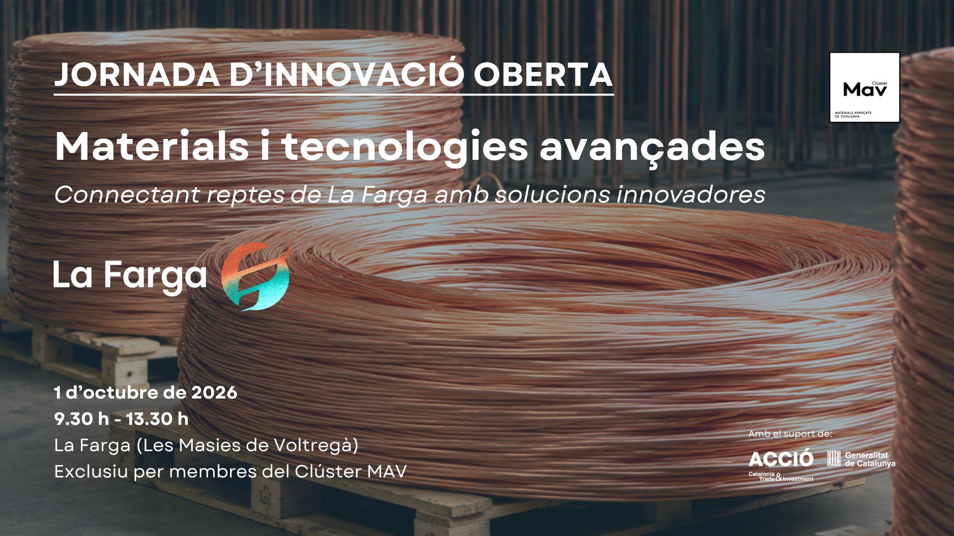 JORNADA | Innovació oberta en materials i tecnologies avançades – La Farga