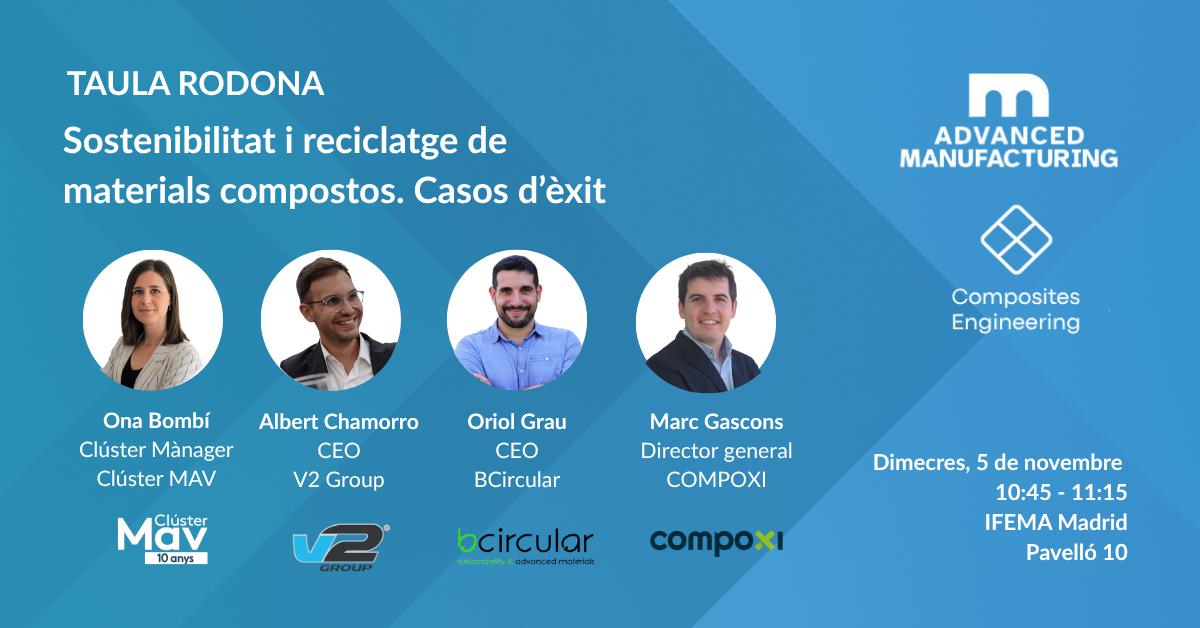TAULA RODONA | Sostenibilitat i reciclatge de materials compostos. Casos d'èxit
