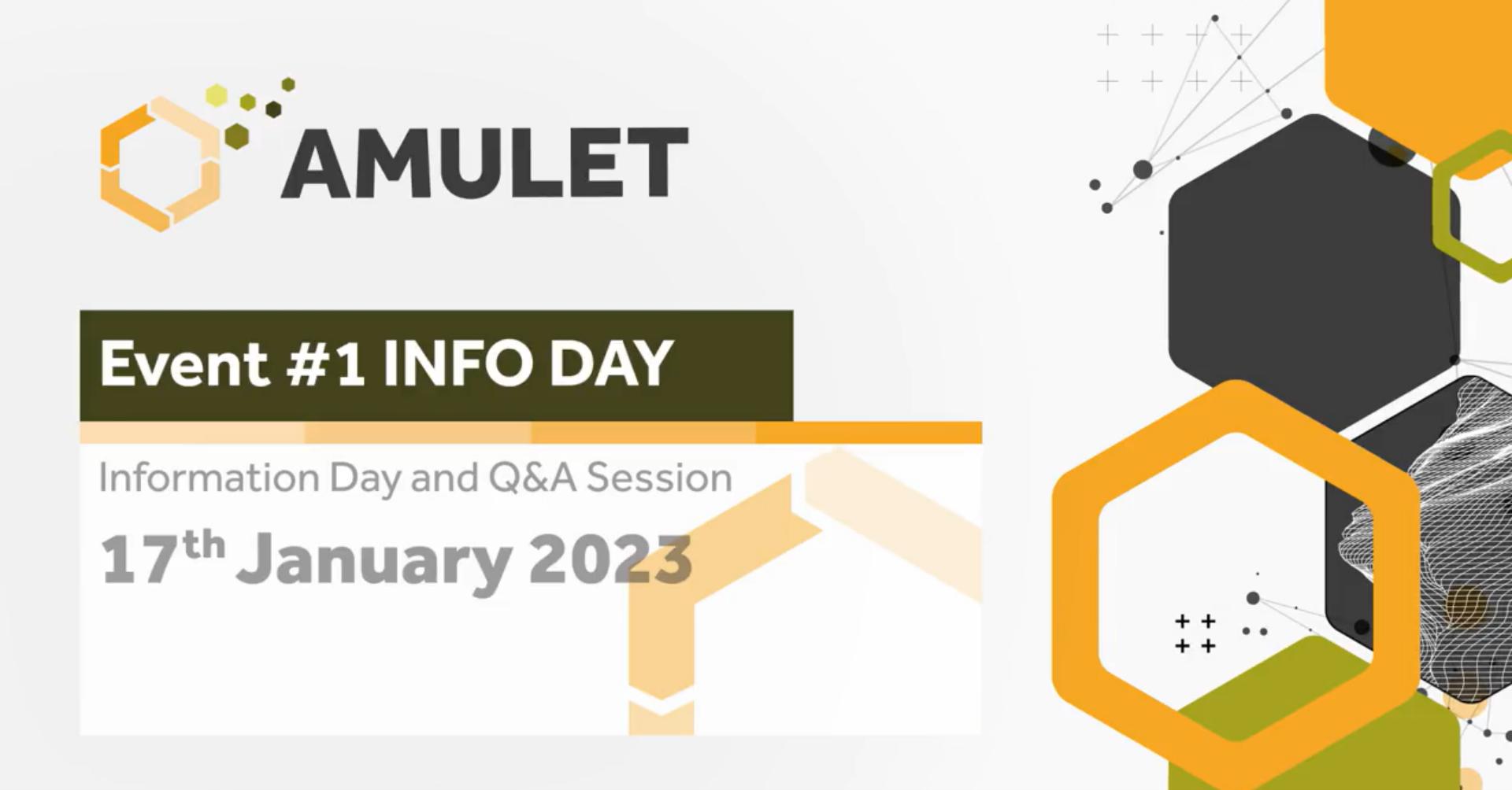 AMULET Info Day and Matchmaking Platform