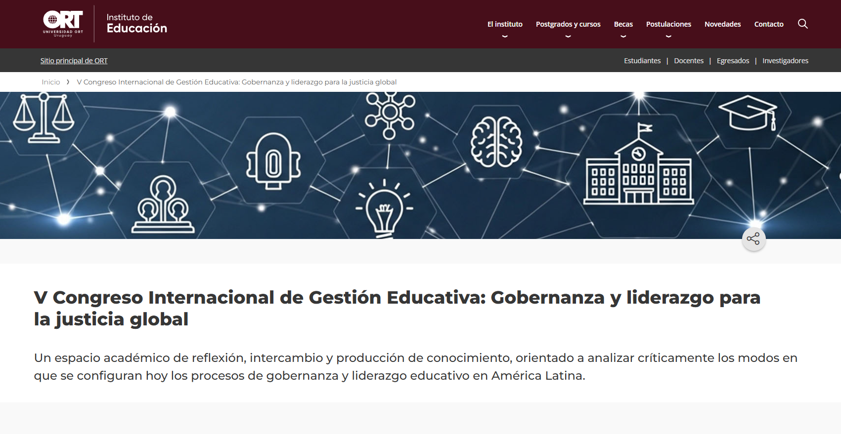 V Congreso Internacional de Gestión Educativa: Gobernanza y liderazgo para la justicia global