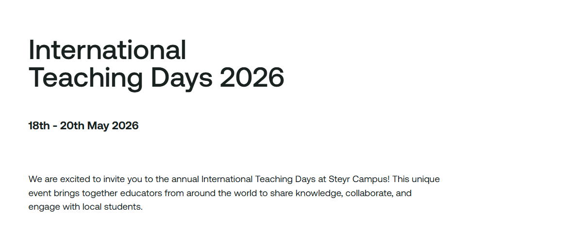 International Teaching Days 2026