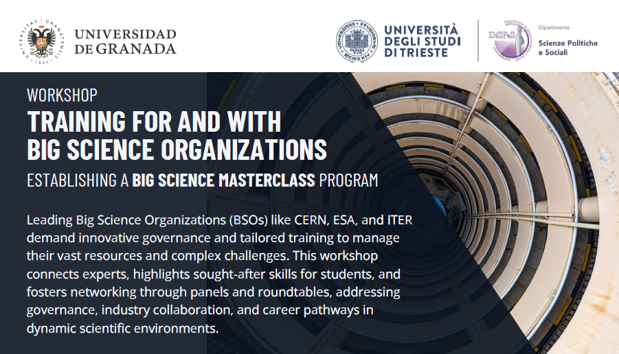 <h1> Workshop “Training for and with Big Science Organizations” </h1> <p> 13 de noviembre, Granada </p>