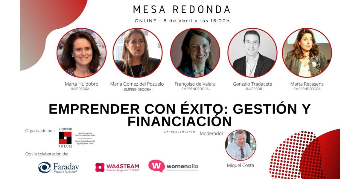 María Gómez del Pozuelo participará en la mesa redonda “Emprender con éxito: gestión y financiación”