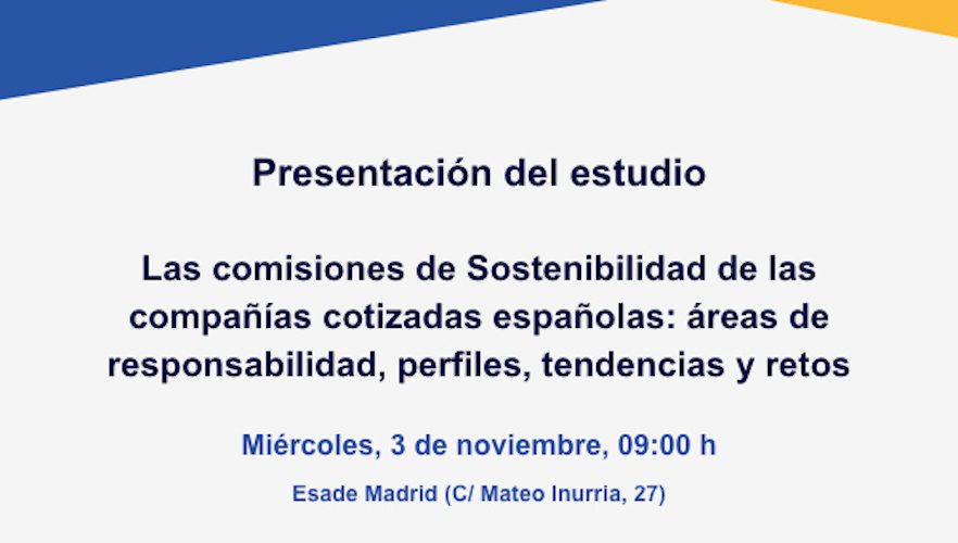 Isabel Tocino y Marieta del Rivero participan en la presentación de: "Las comisiones de Sostenibilidad de las compañías cotizadas españolas"